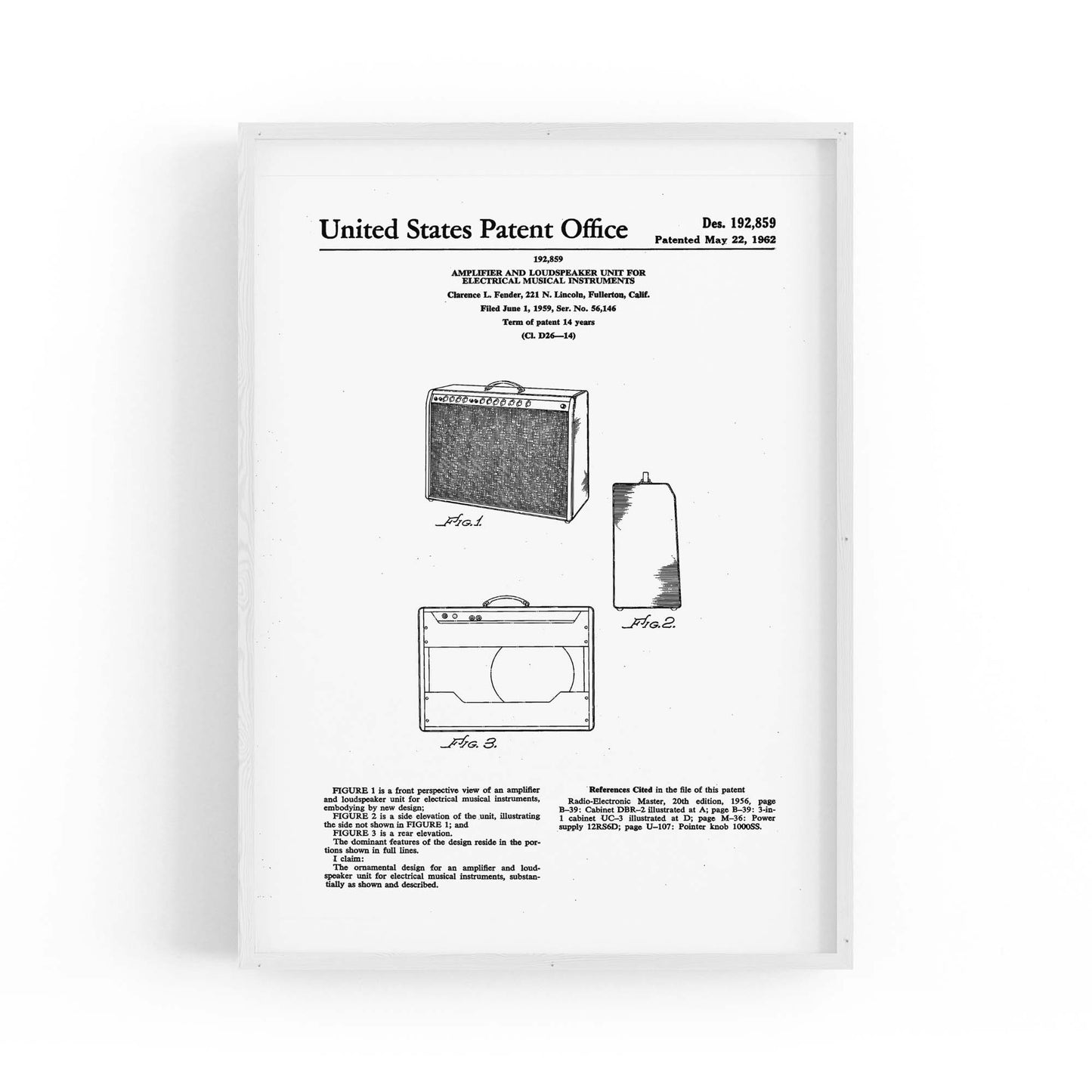 Vintage Music Amp Black Patent Gift Wall Art #2 - The Affordable Art Company