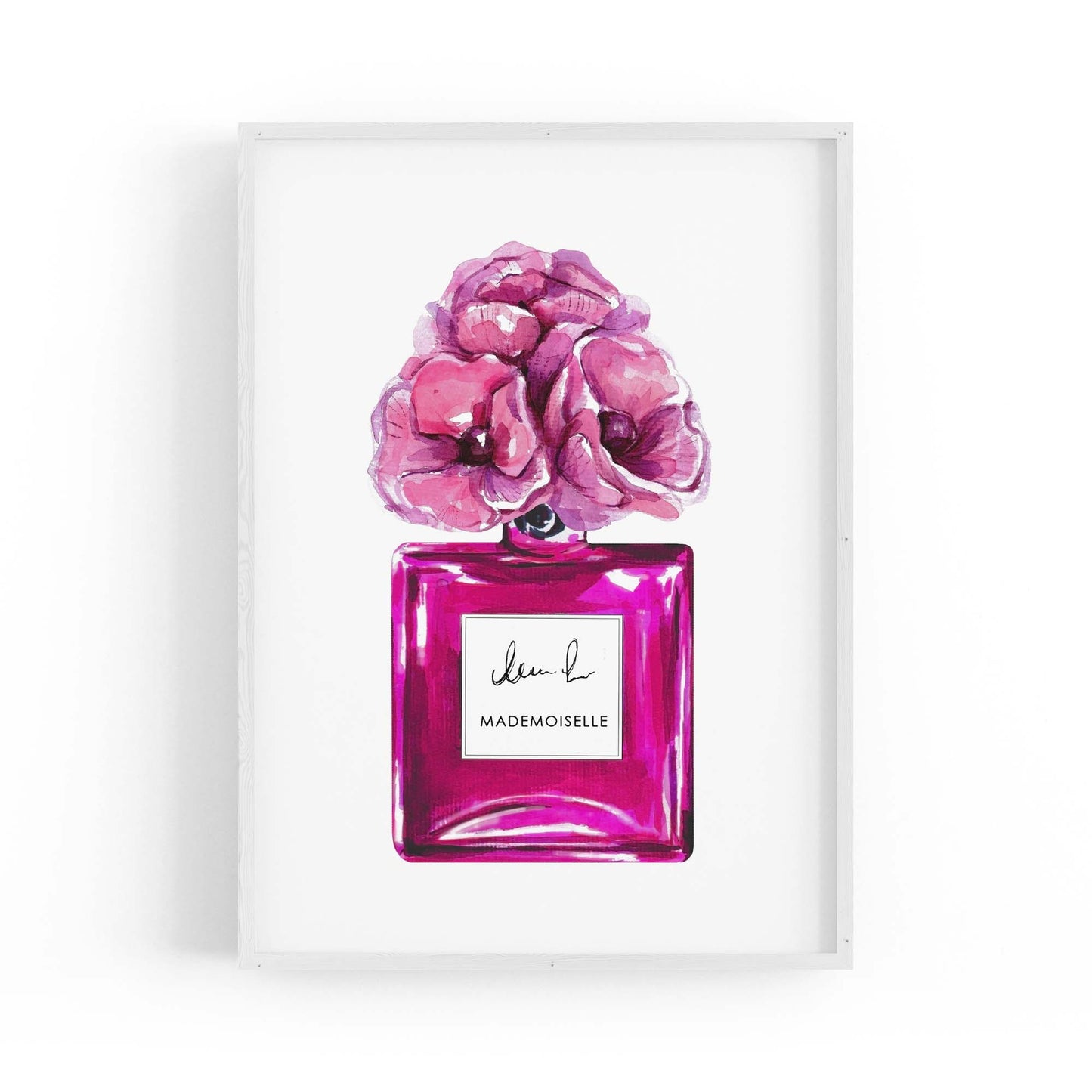 Pink Floral Perfume Bottle Fashion Flowers Wall Art #2 - The Affordable Art Company