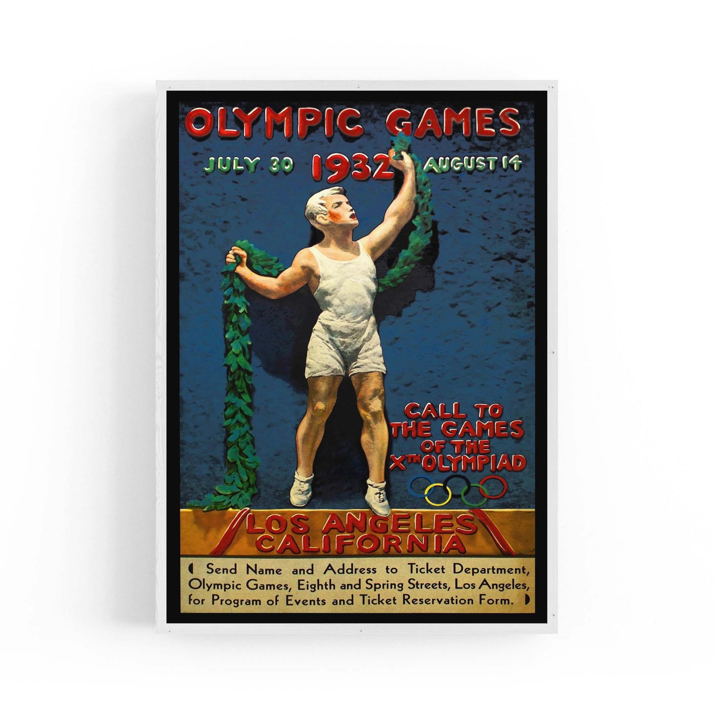 1936 Los Angeles Olympics Vintage Sports Advert Wall Art - The Affordable Art Company