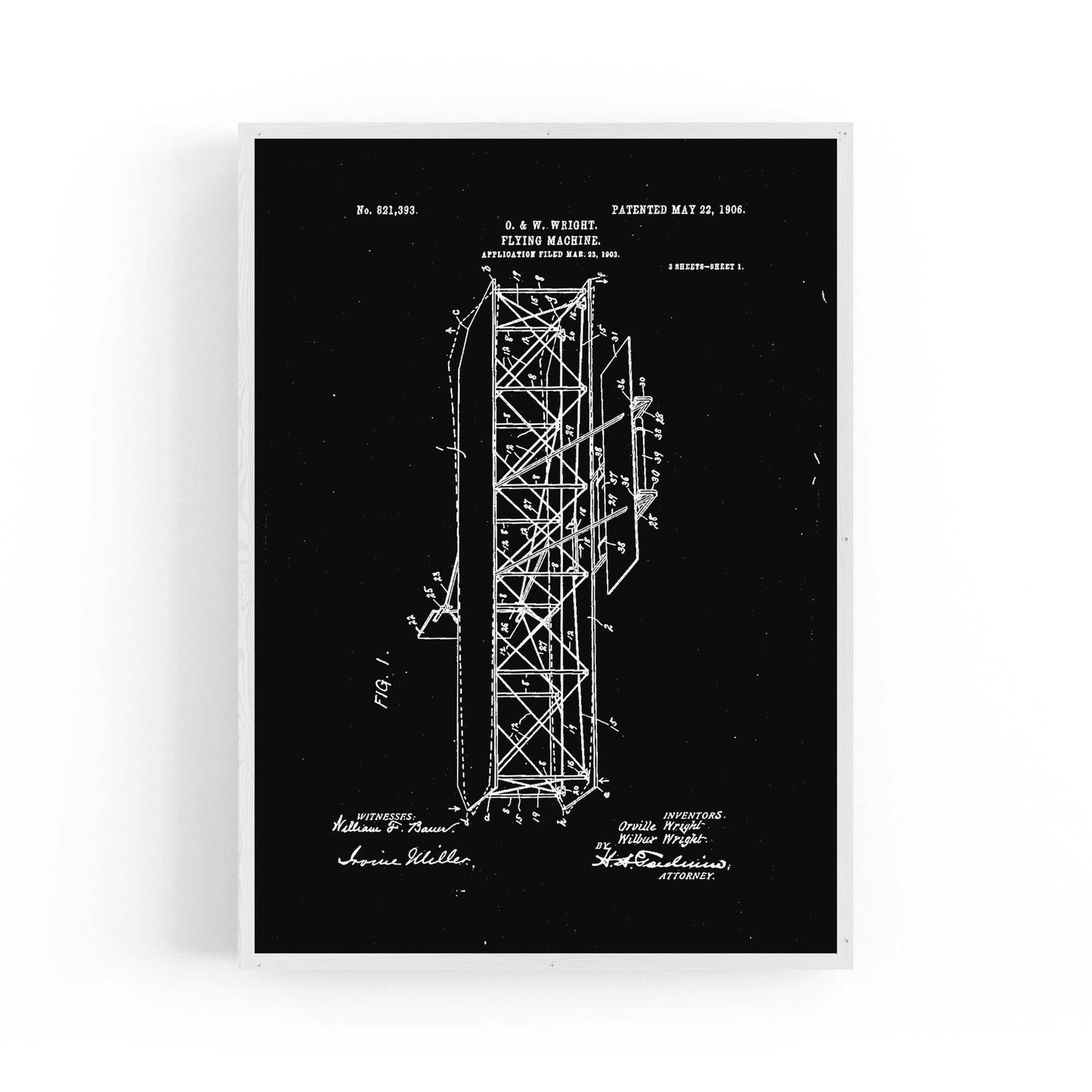Airplane Patent Vintage Minimal Man Cave Wall Art #8 - The Affordable Art Company