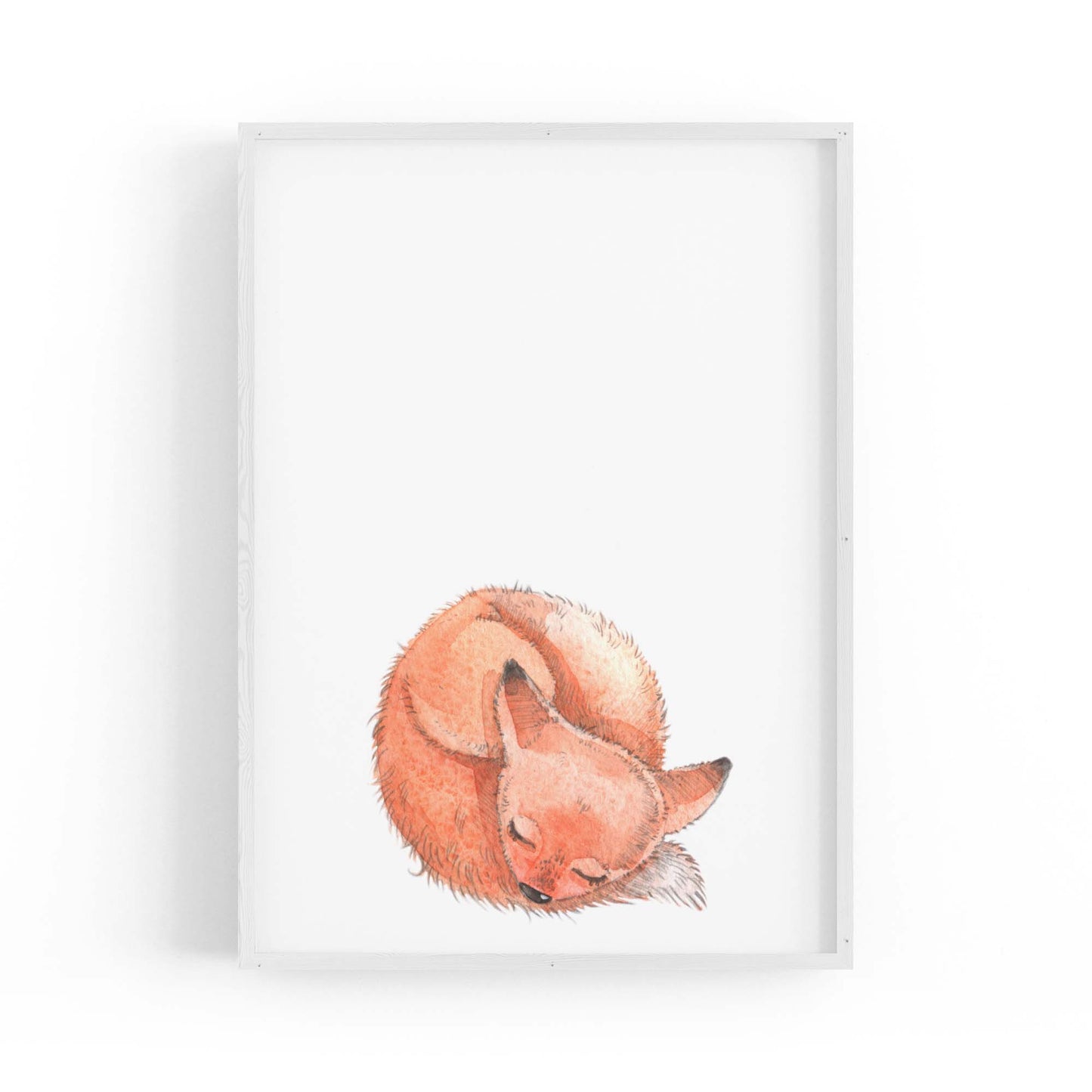 Cute Sleeping Fox Cartoon Animal Nursery Wall Art - The Affordable Art Company