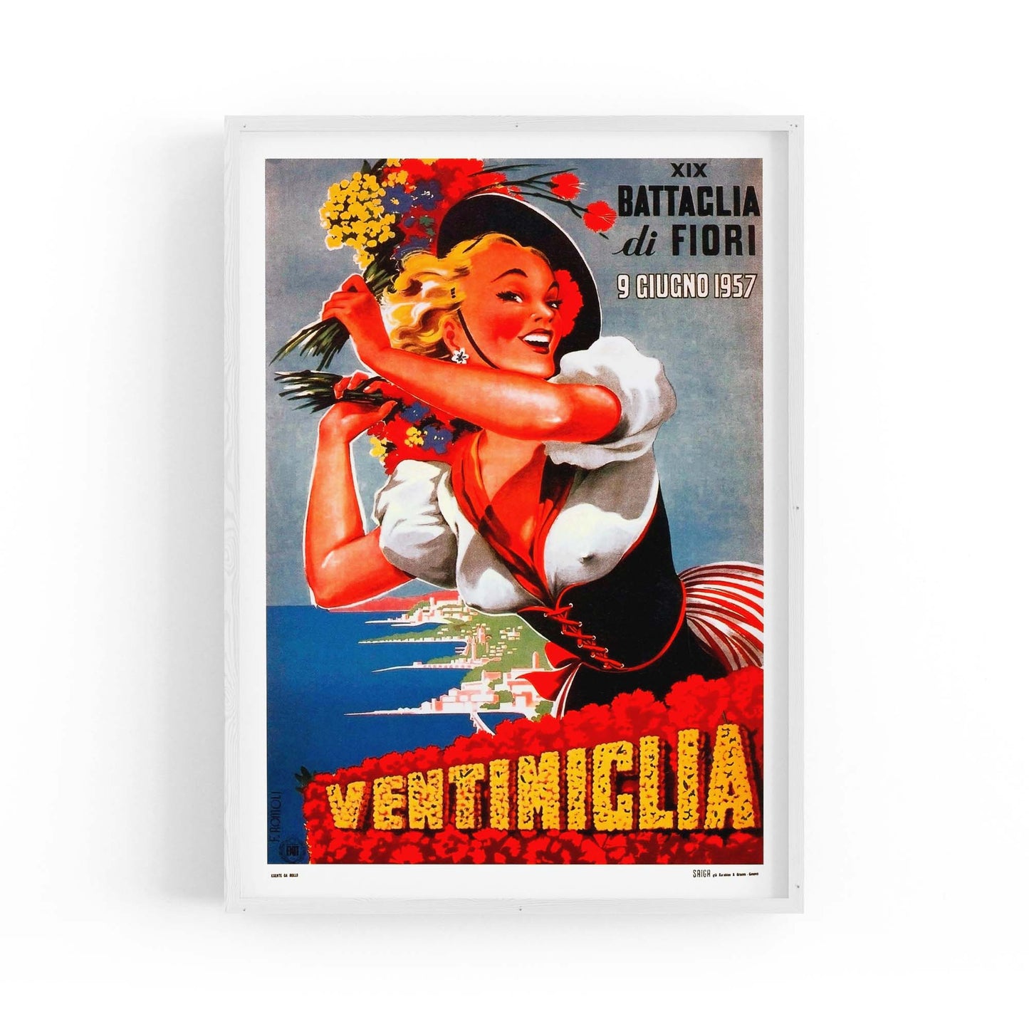 Ventimiglia Italian Vintage Advert Wall Art - The Affordable Art Company