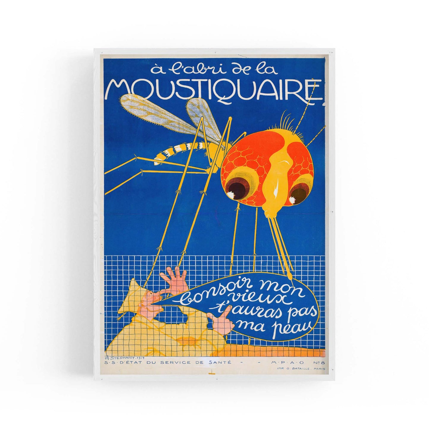 French Mosquito Vintage Advert Wall Art - The Affordable Art Company