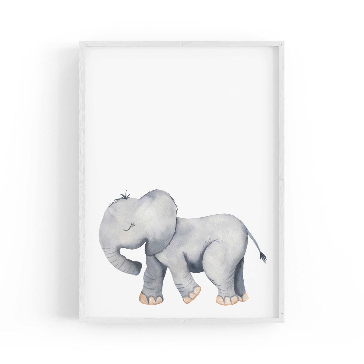 Cartoon Elephant Cute Nursery Baby Animal Wall Art #2 - The Affordable Art Company