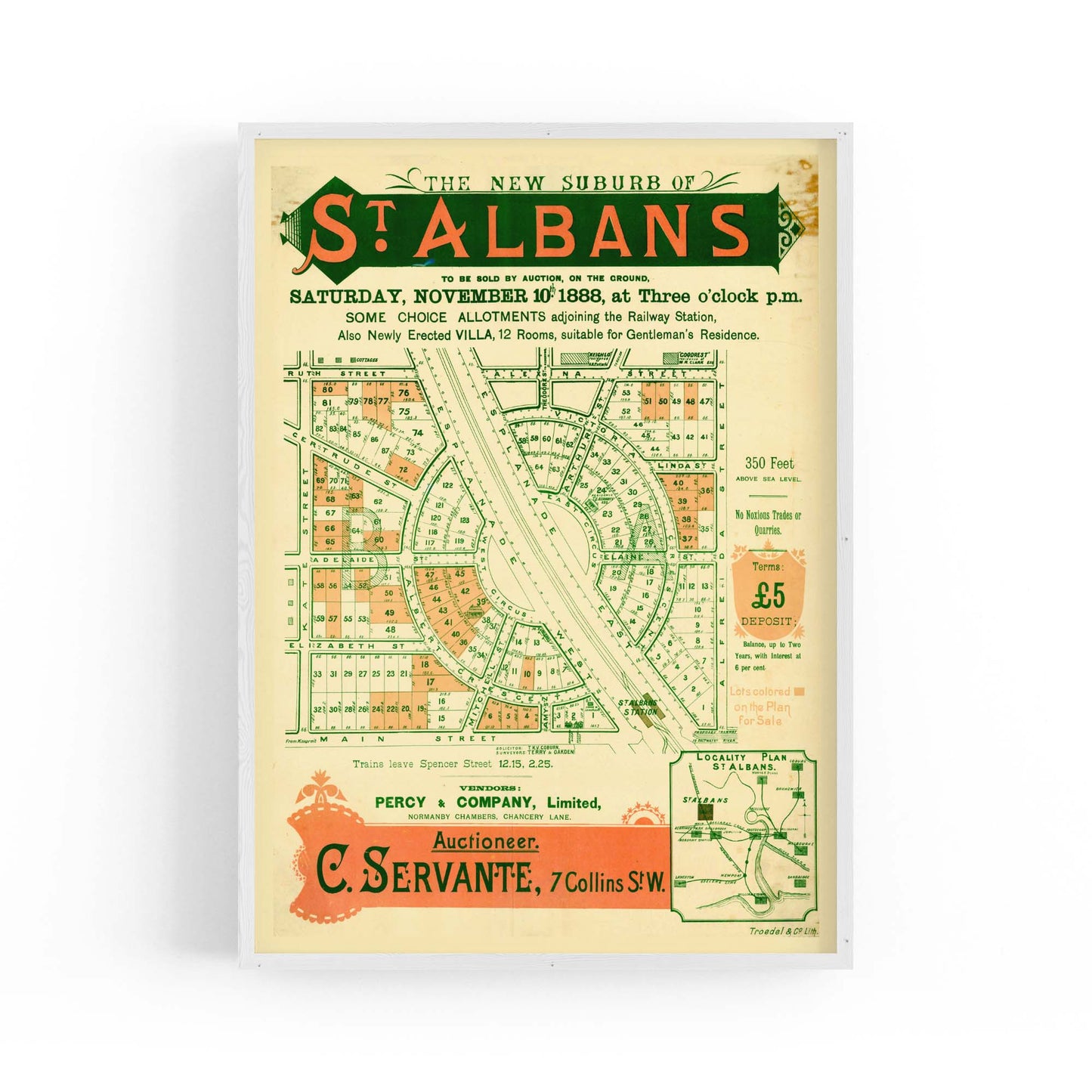 St Albans Melbourne Vintage Real Estate Advert Art #1 - The Affordable Art Company