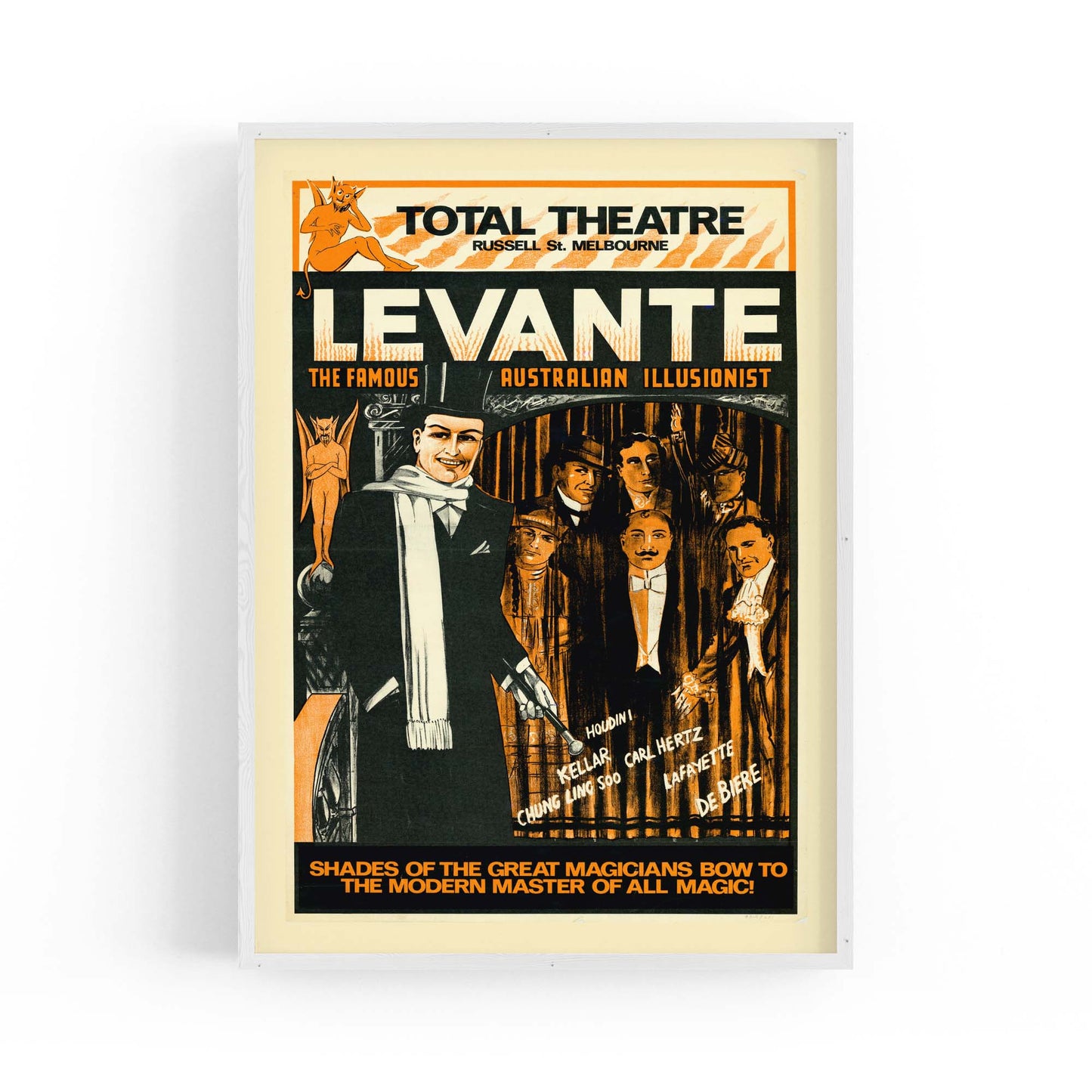 Levante Magician Melbourne Vintage Advert Wall Art - The Affordable Art Company