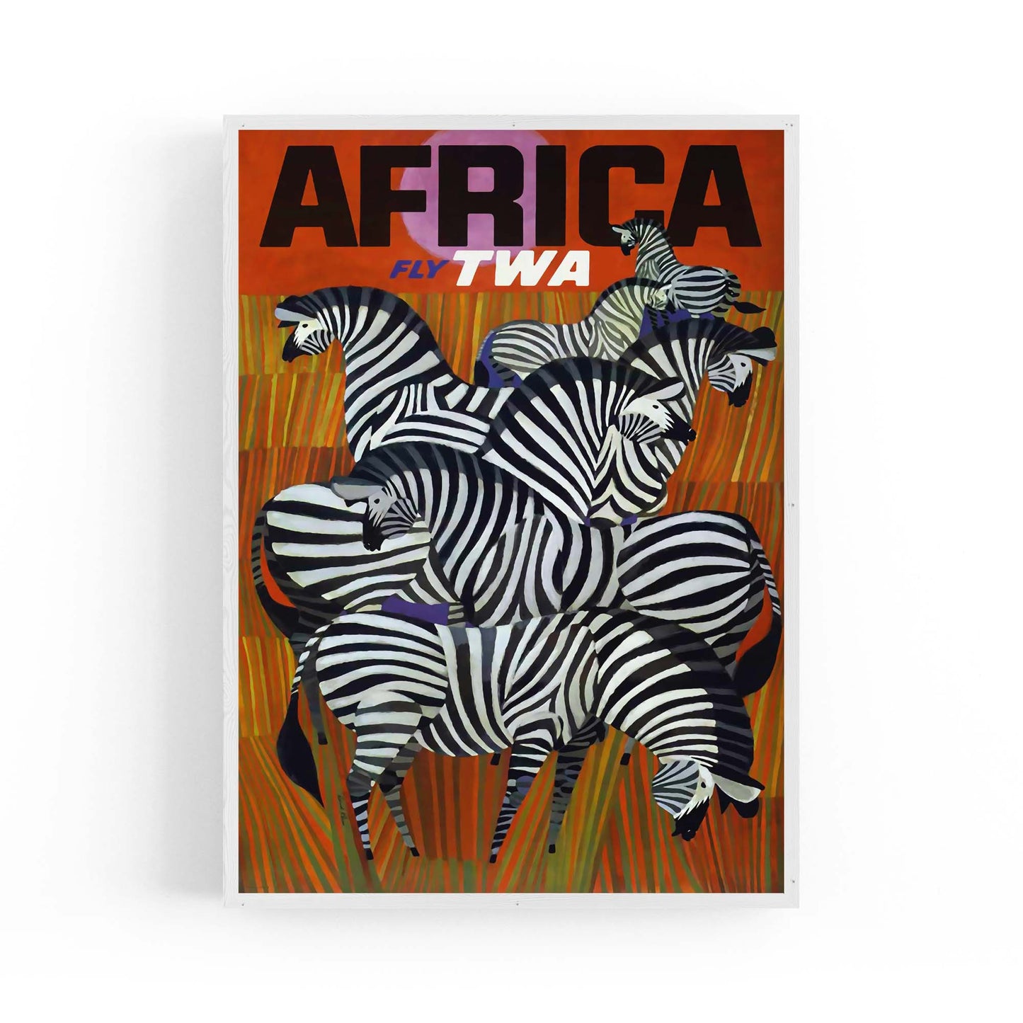 Africa fly TWA Vintage Travel Advert Wall Art - The Affordable Art Company