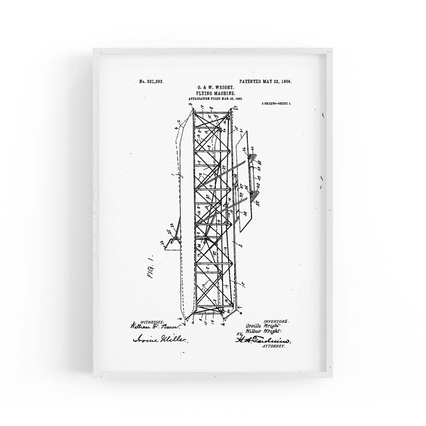Airplane Patent Vintage Minimal Man Cave Wall Art #9 - The Affordable Art Company