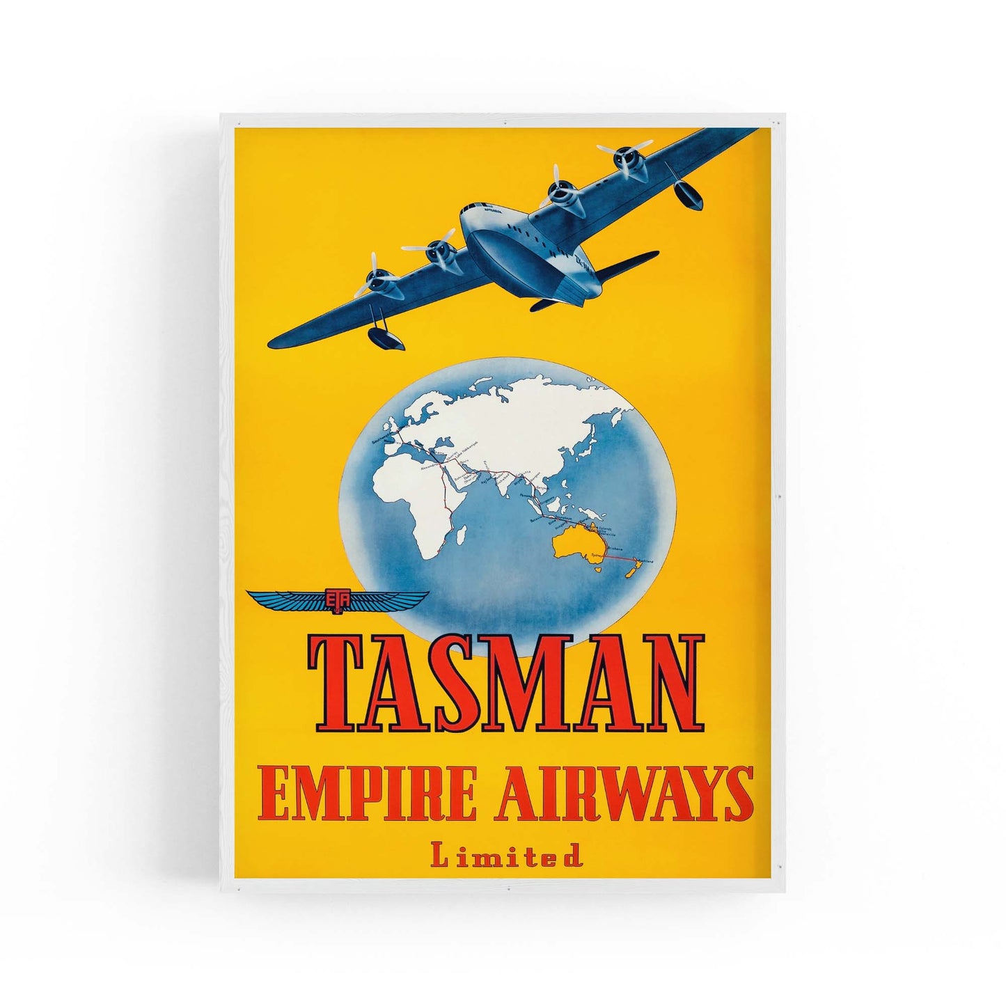 Tasman Empire Airways Vintage Travel Advert Wall Art - The Affordable Art Company