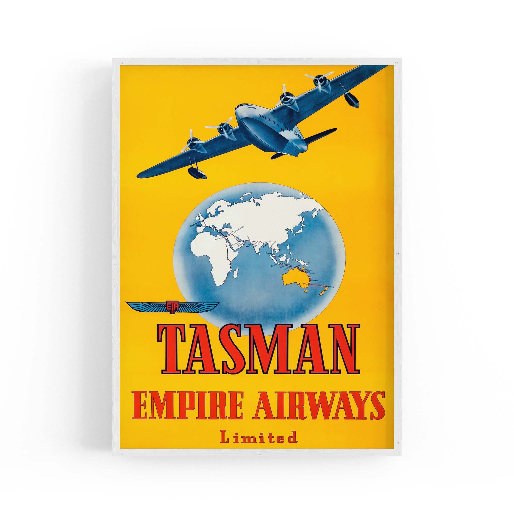 Tasman Empire Airways Vintage Travel Advert Wall Art - The Affordable Art Company