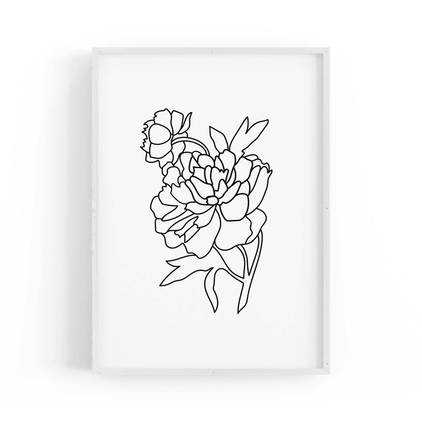 Minimal Flower Line Drawing Abstract Wall Art #4 - The Affordable Art Company