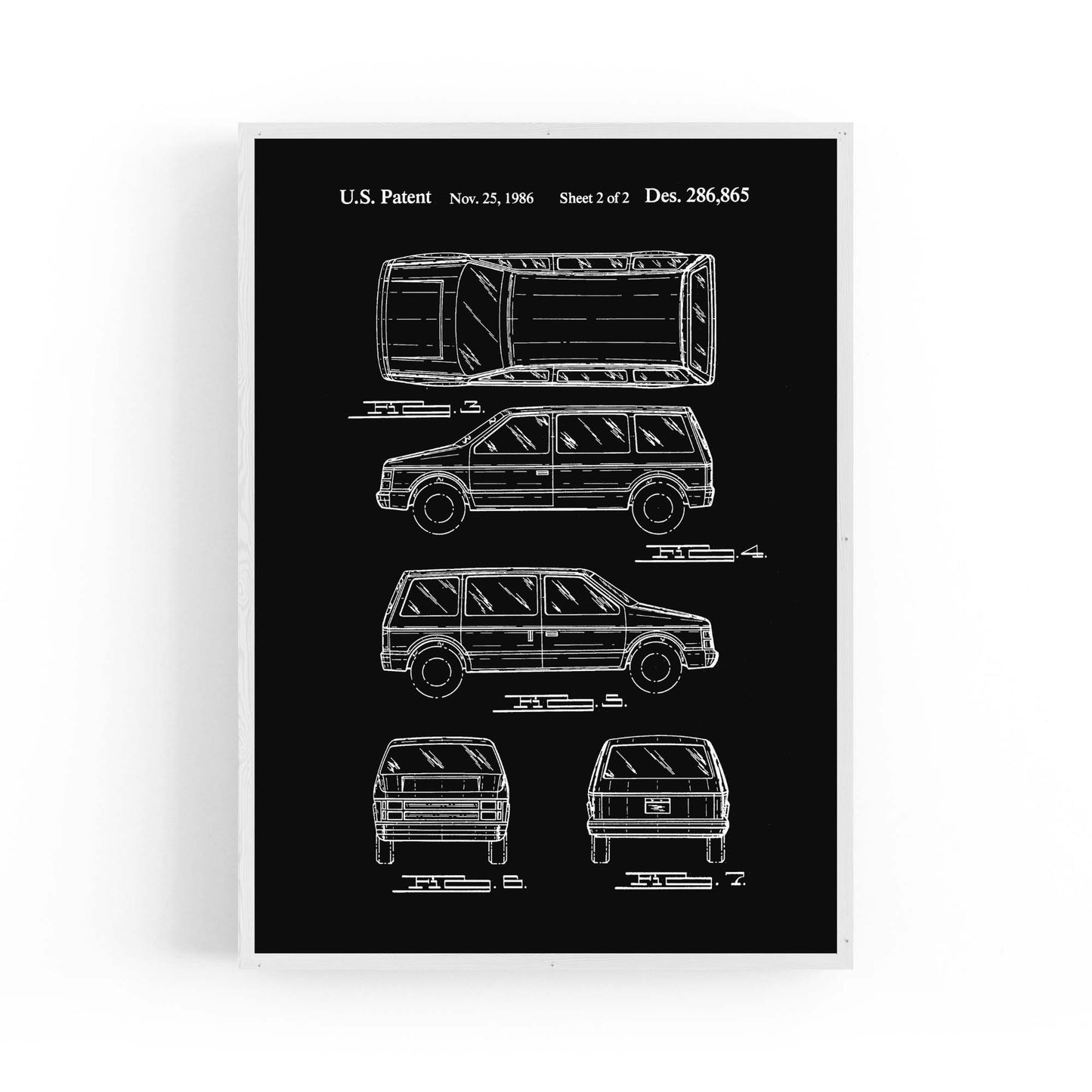 Vintage Minivan Patent Garage Wall Art #1 - The Affordable Art Company