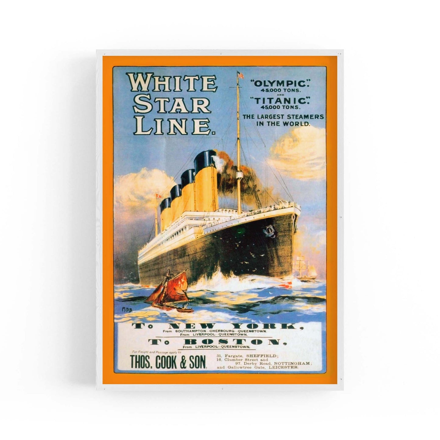 White Star Line - Titanic Vintage Advert Wall Art - The Affordable Art Company