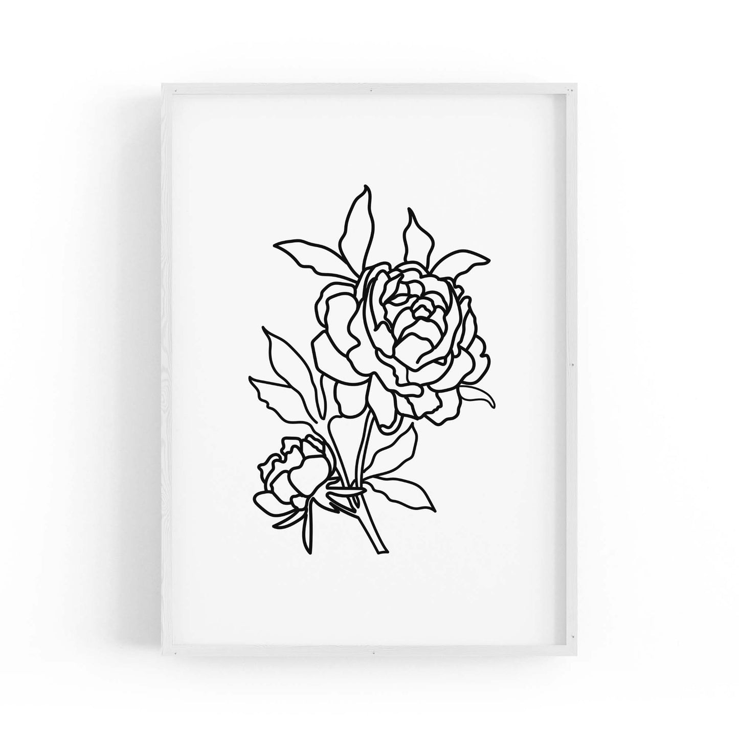 Rose Flower Line Drawing Minimal Kitchen Wall Art #3 - The Affordable Art Company