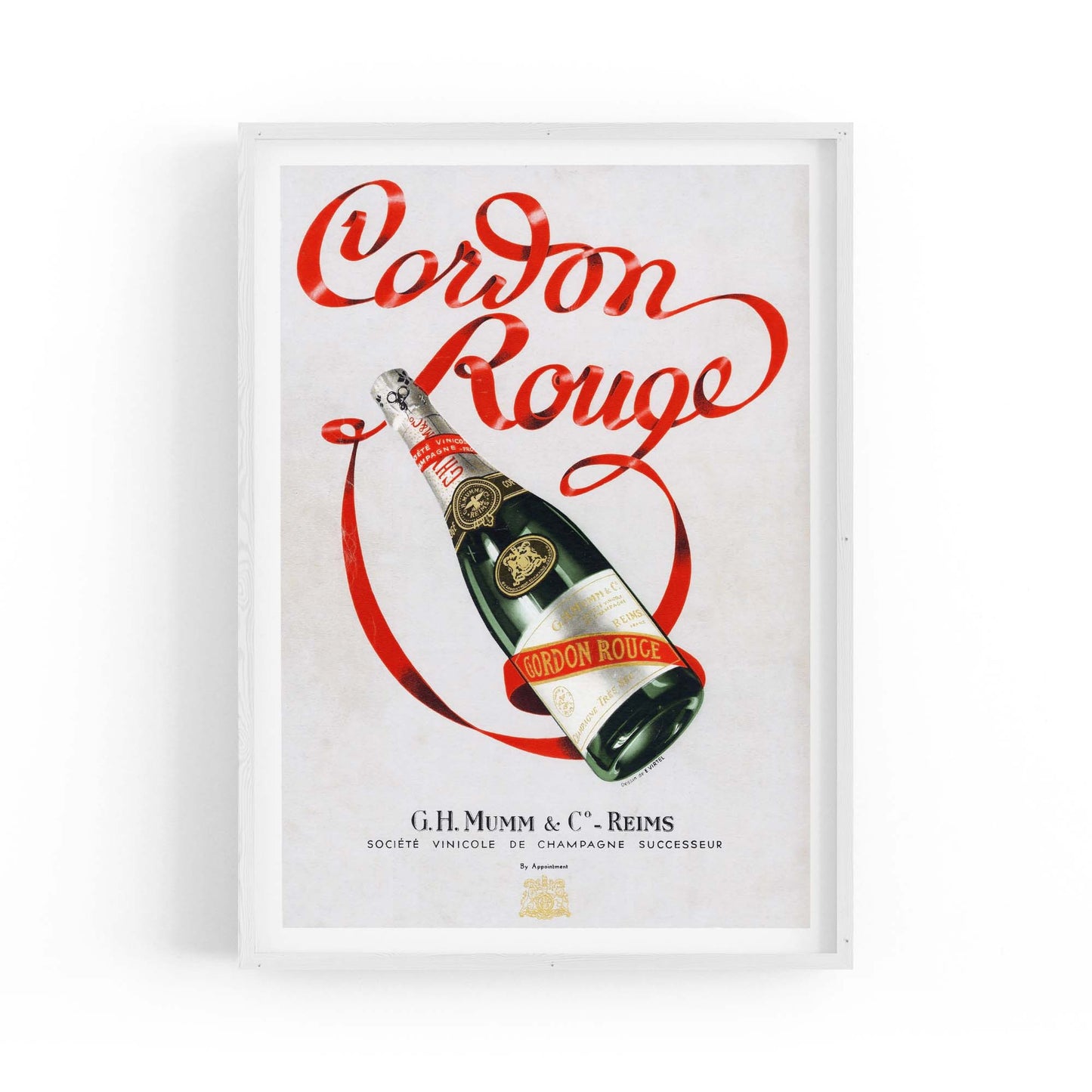 Cordon Rouge Champagne Vintage Drinks Advert Wall Art - The Affordable Art Company