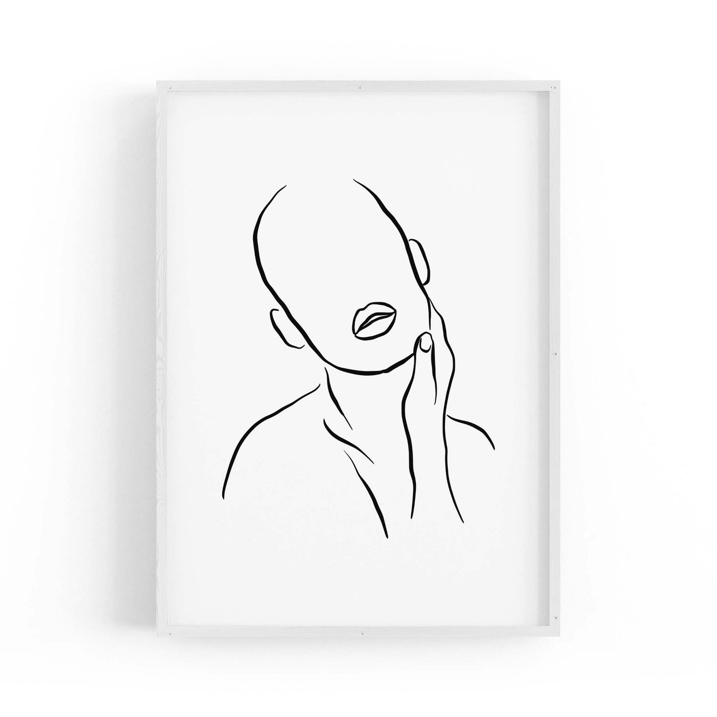 Thoughtful Female Minimal Line Drawing Wall Art - The Affordable Art Company