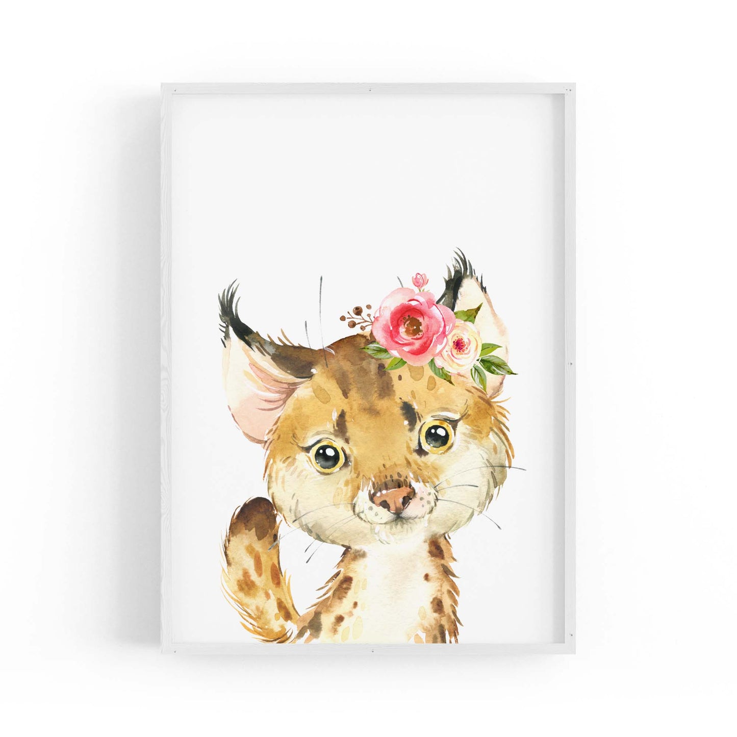 Cute Baby Bobcat Nursery Animal Gift Wall Art - The Affordable Art Company