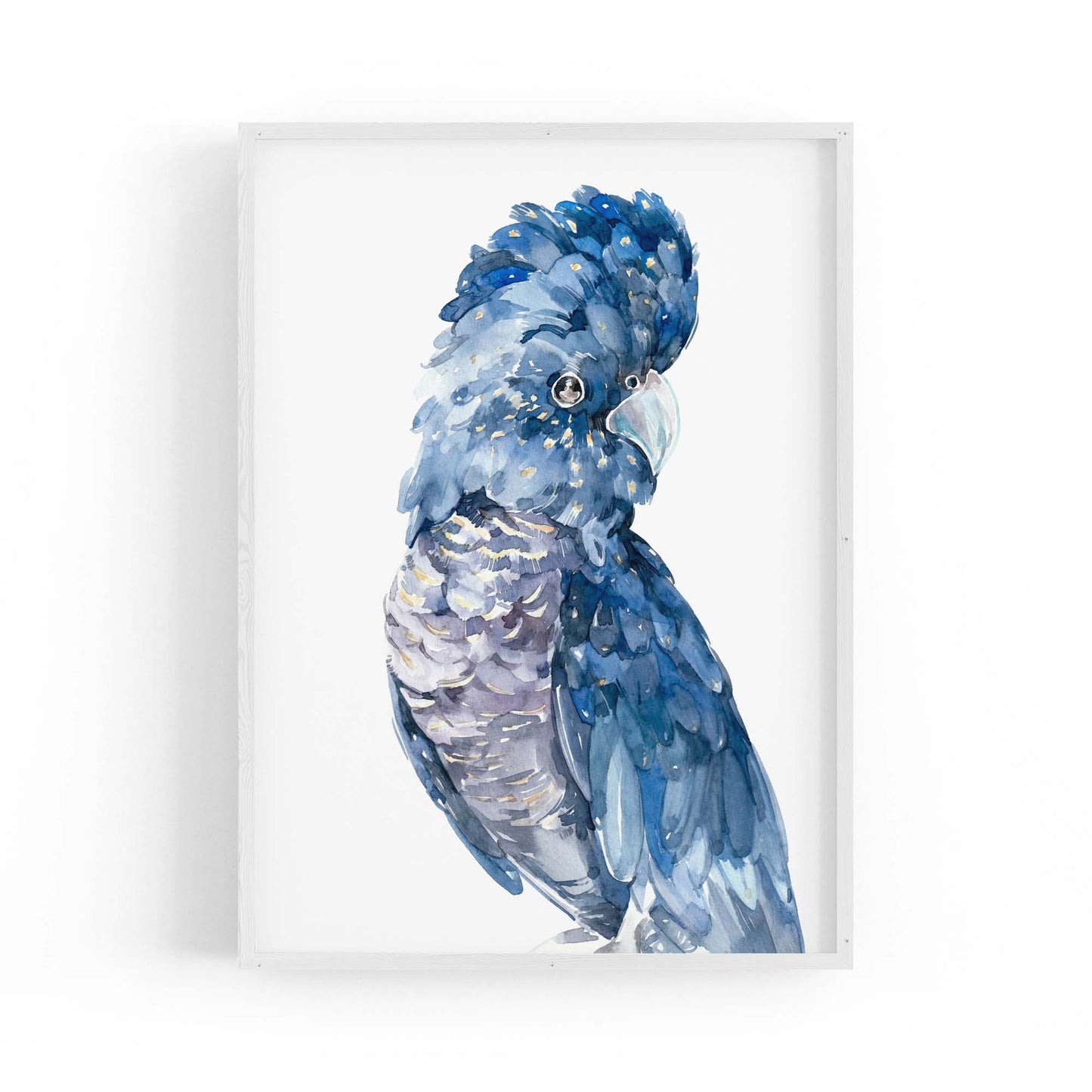 Blue Cockatoo Watercolour Painting Bird Wall Art #1 - The Affordable Art Company