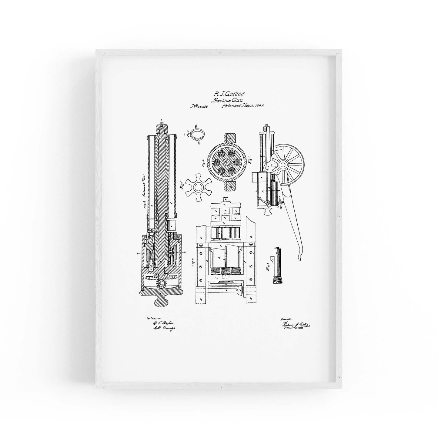 Vintage Machine Gun Patent Wall Art #2 - The Affordable Art Company