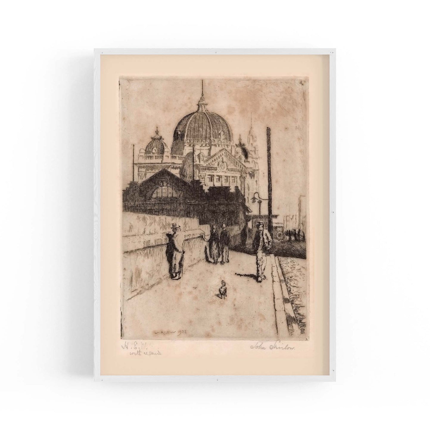 Flinders St Station Melbourne Vintage Drawing Art #2 - The Affordable Art Company