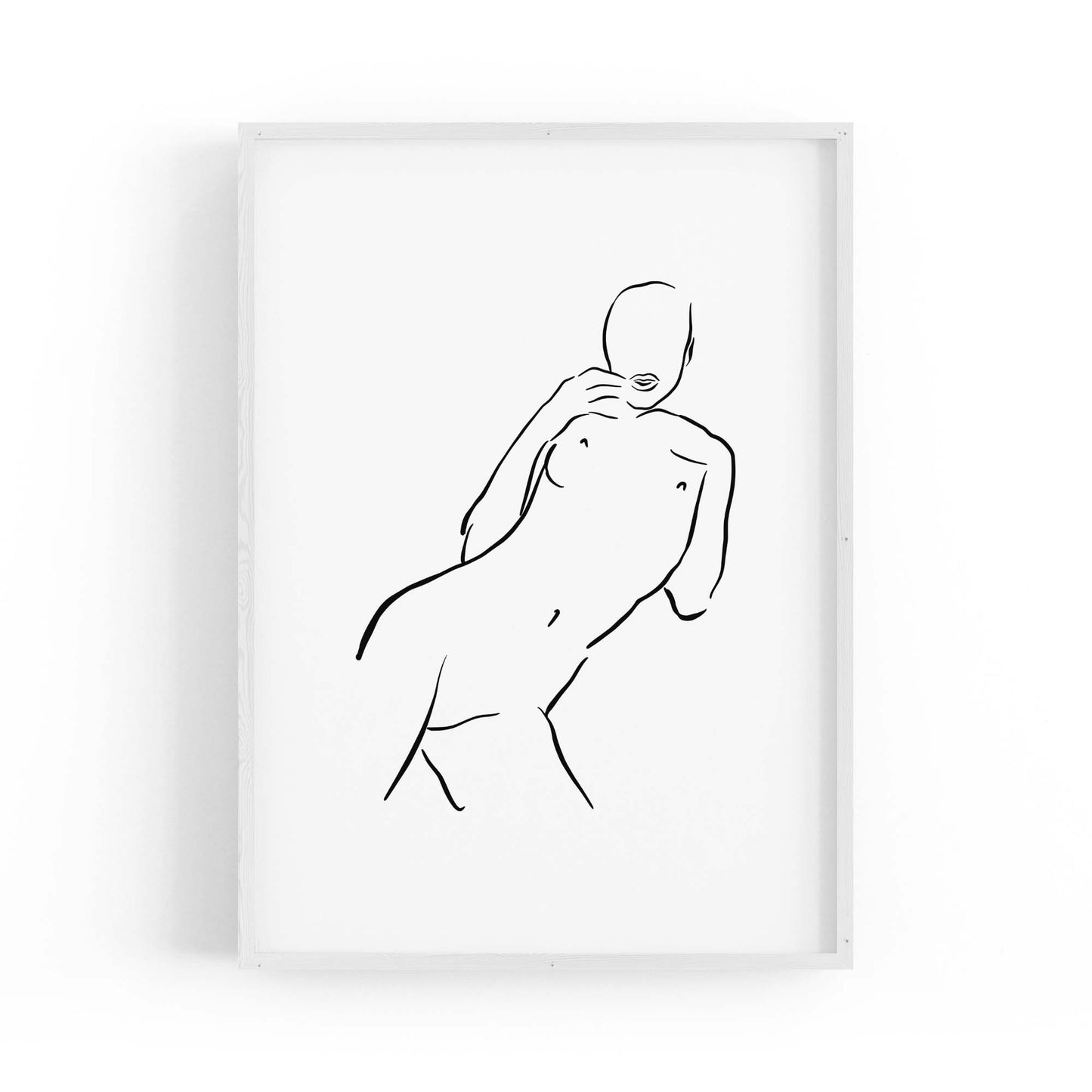 Nude Minimal Female Body Line Abstract Wall Art - The Affordable Art Company