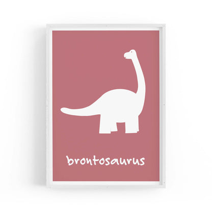 Brontosaurus Red Dinosaur Nursery Boys Bedroom Art - The Affordable Art Company