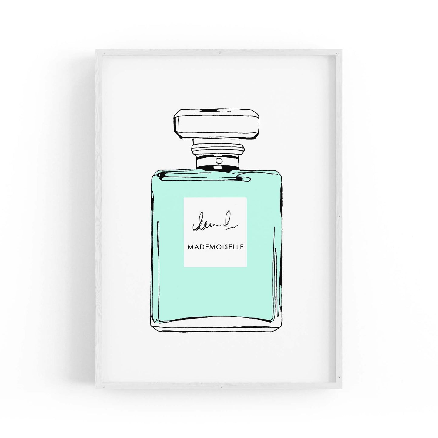 Green Minimal Perfume Bottle Fashion Wall Art - The Affordable Art Company