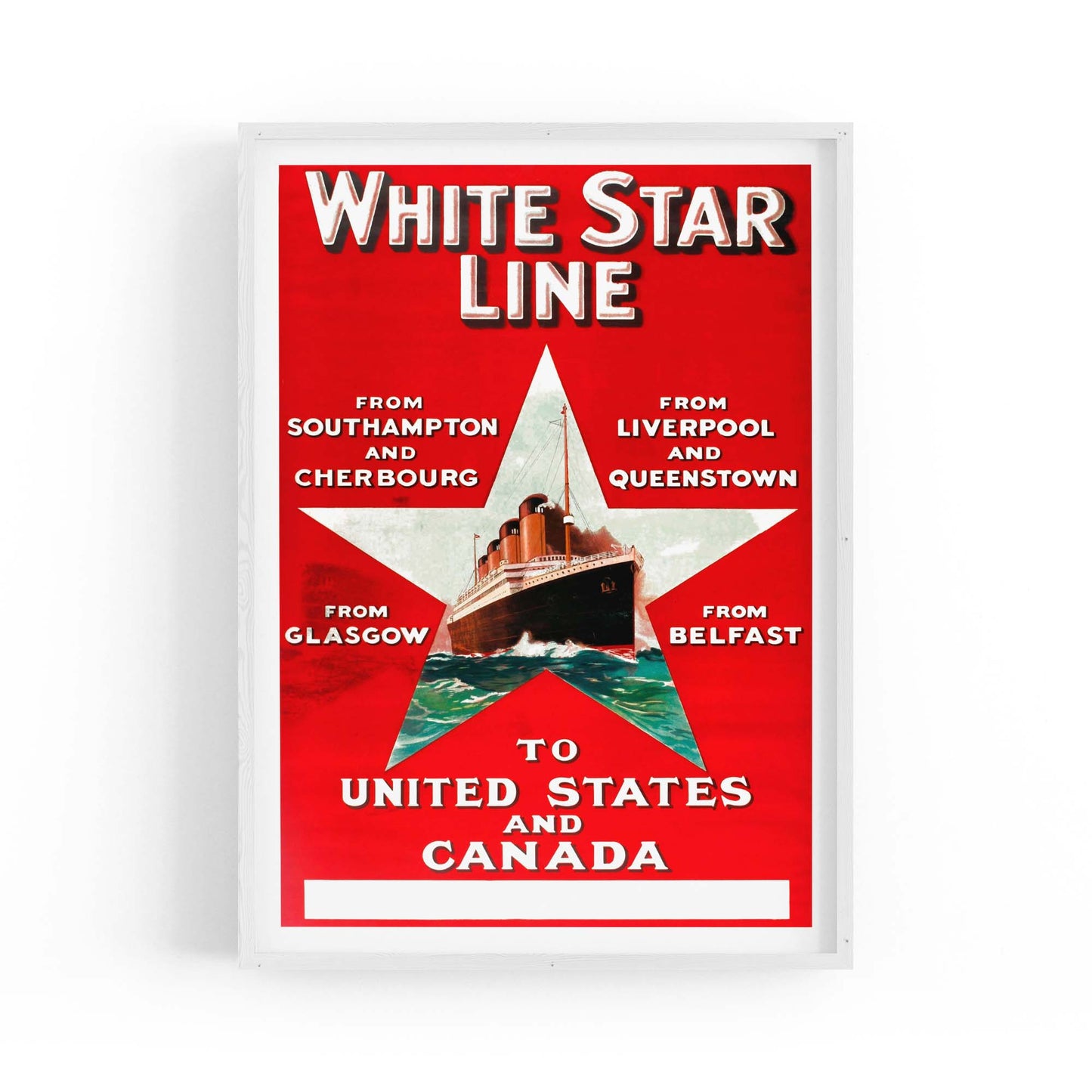 White Star Line Vintage Shipping Advert Wall Art #3 - The Affordable Art Company