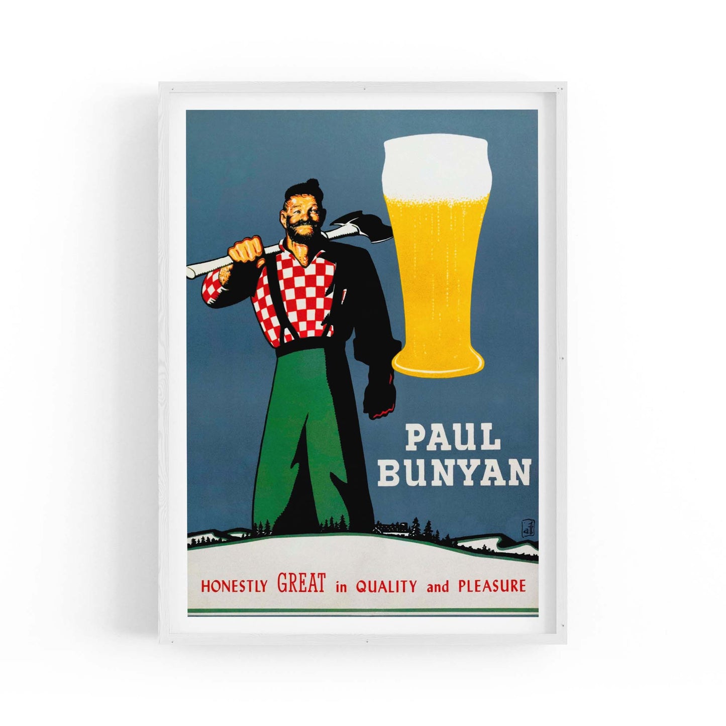 Paul Bunyan Vintage Beer Advert Wall Art - The Affordable Art Company