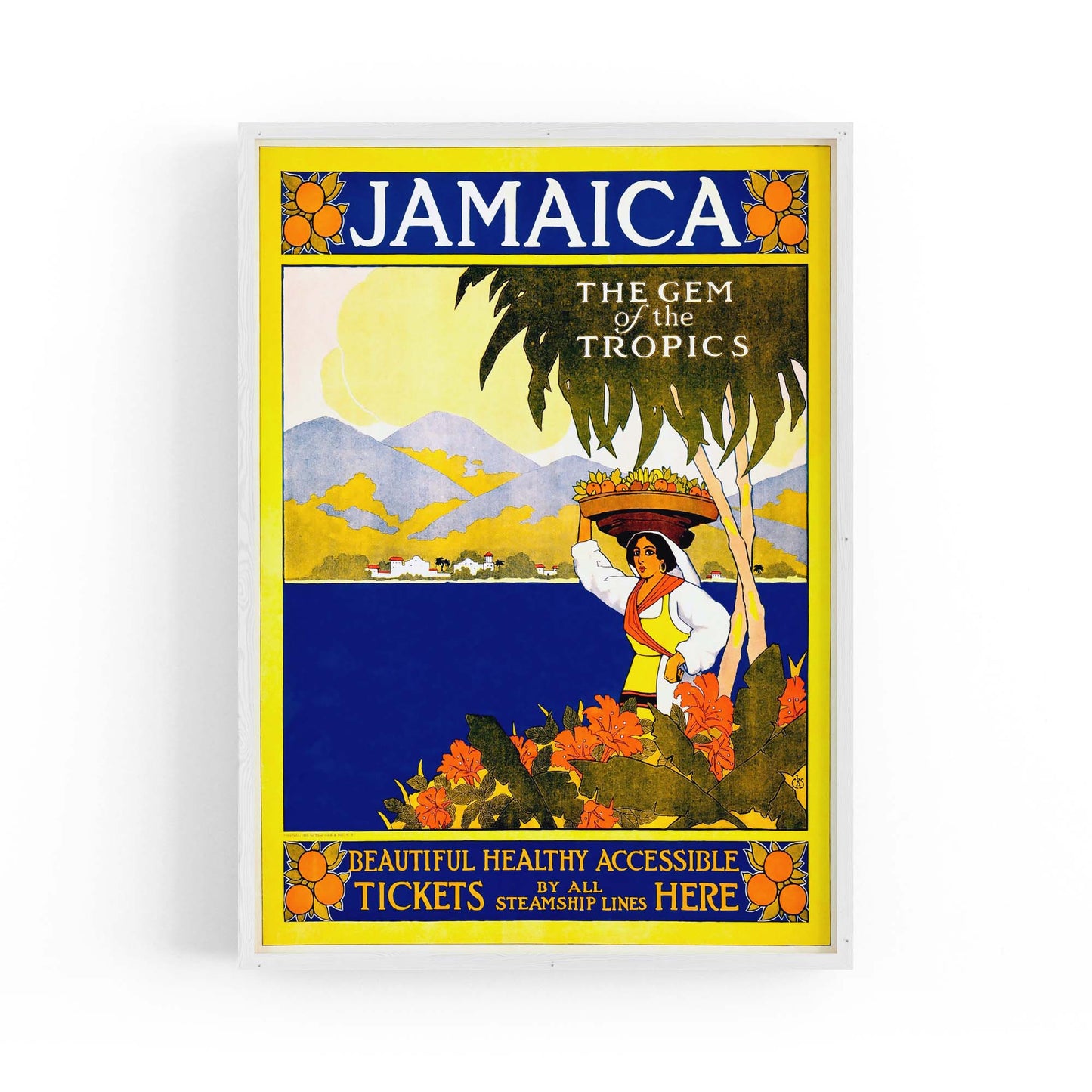 Jamaica Vintage Travel Advert Wall Art - The Affordable Art Company