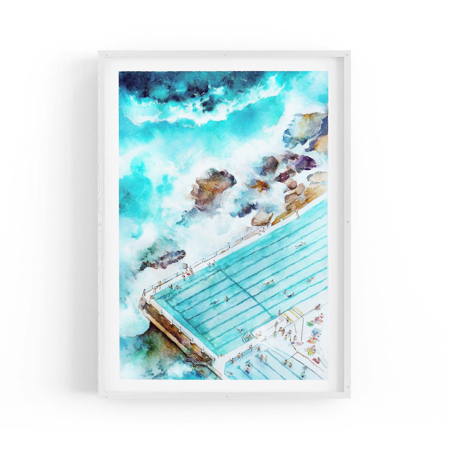 Bondi Sea Baths Sydney Painting Artwork Wall Art - The Affordable Art Company