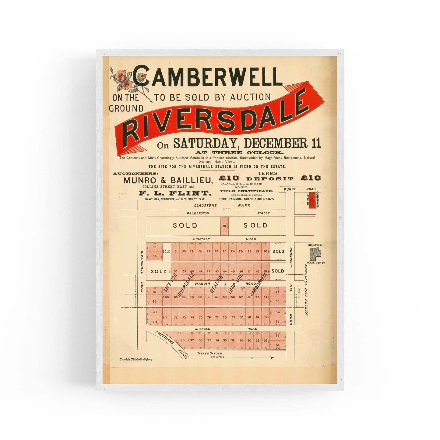 Camberwell Melbourne Vintage Real Estate Ad Art #1 - The Affordable Art Company
