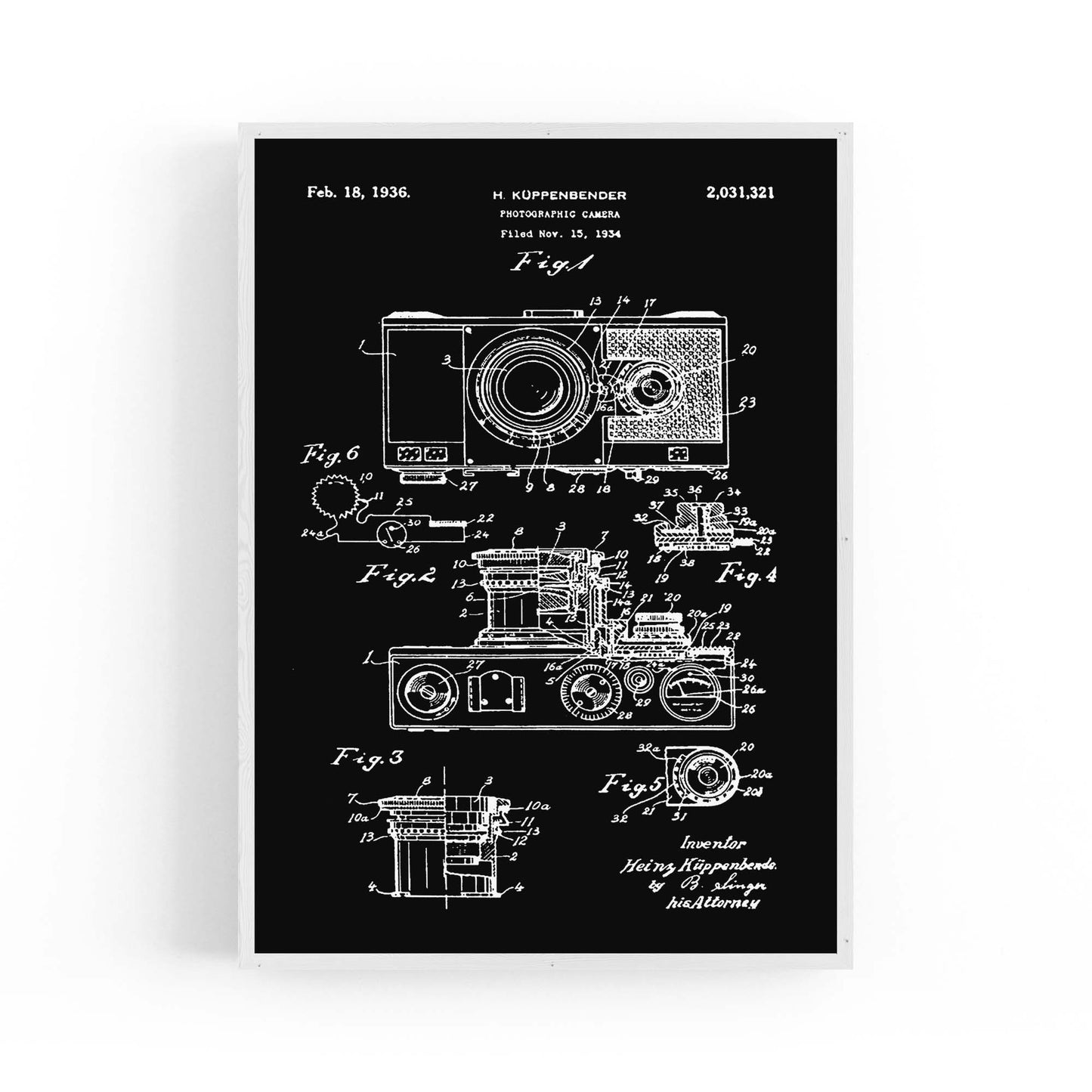 Vintage Camera Patent Photographer Wall Art #1 - The Affordable Art Company