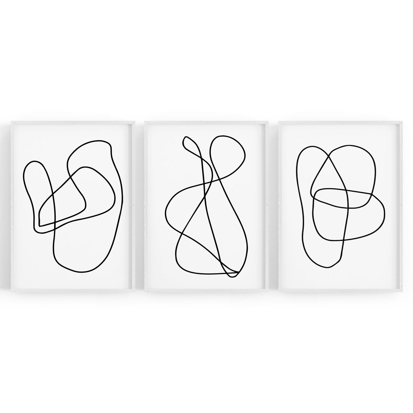 Set of Abstract Line Drawing Minimal Shape Wall Art #3 - The Affordable Art Company