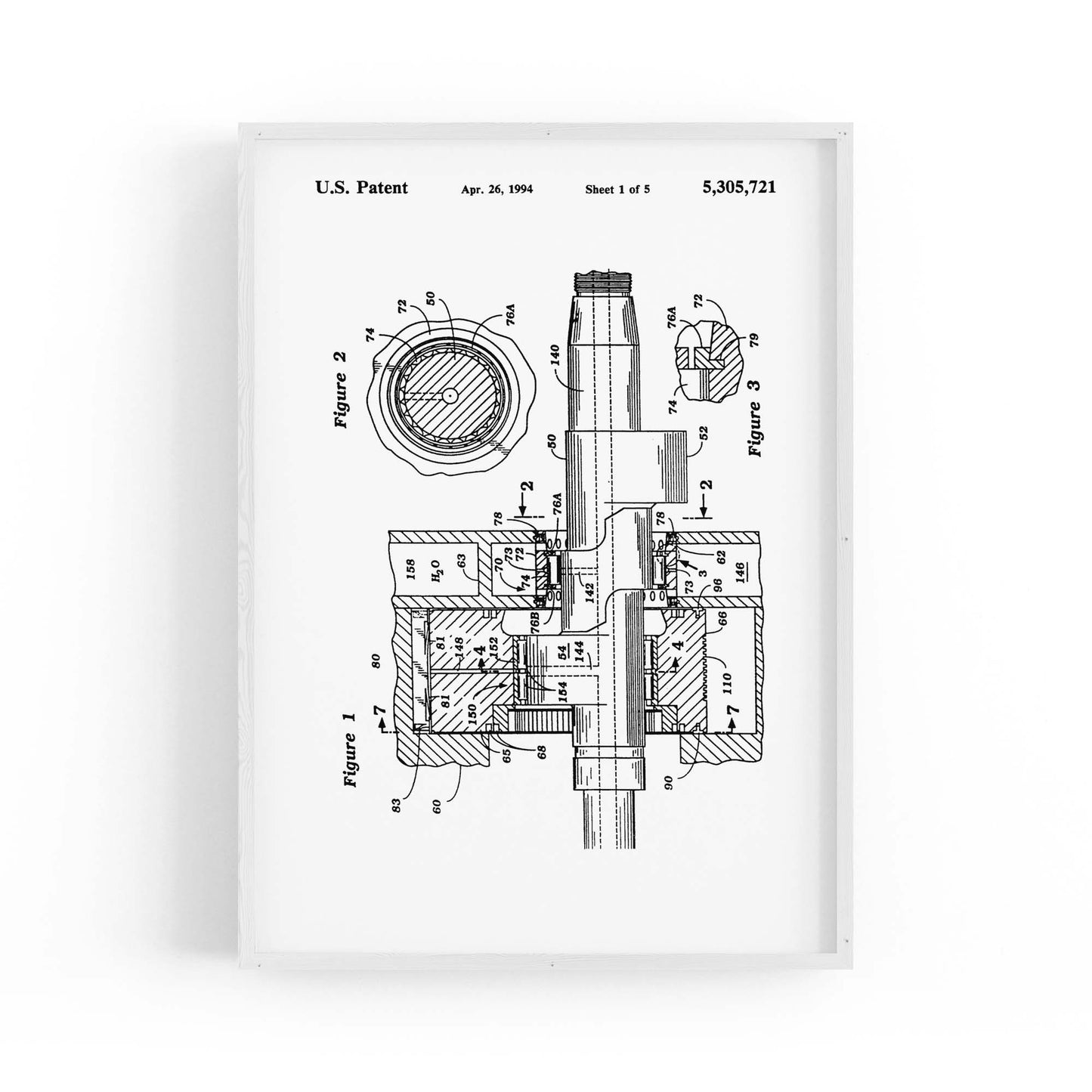 Vintage Rotary Engine Patent Engineering Wall Art #2 - The Affordable Art Company