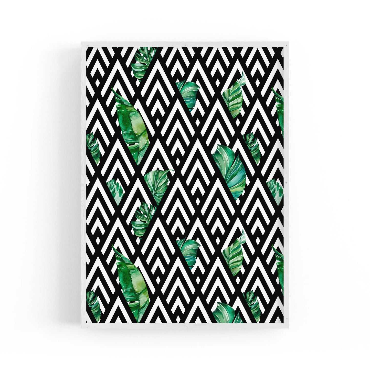 Geometric Nature Abstract Black and White Wall Art - The Affordable Art Company