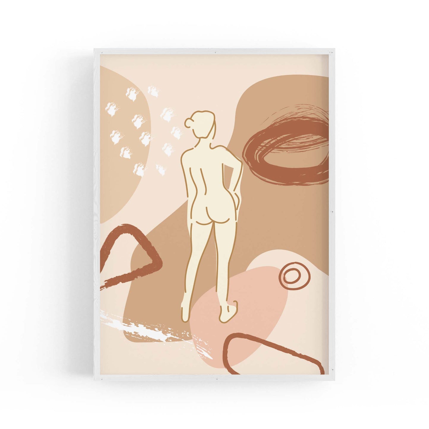 Nude Female Body Minimal Retro Drawing Wall Art - The Affordable Art Company