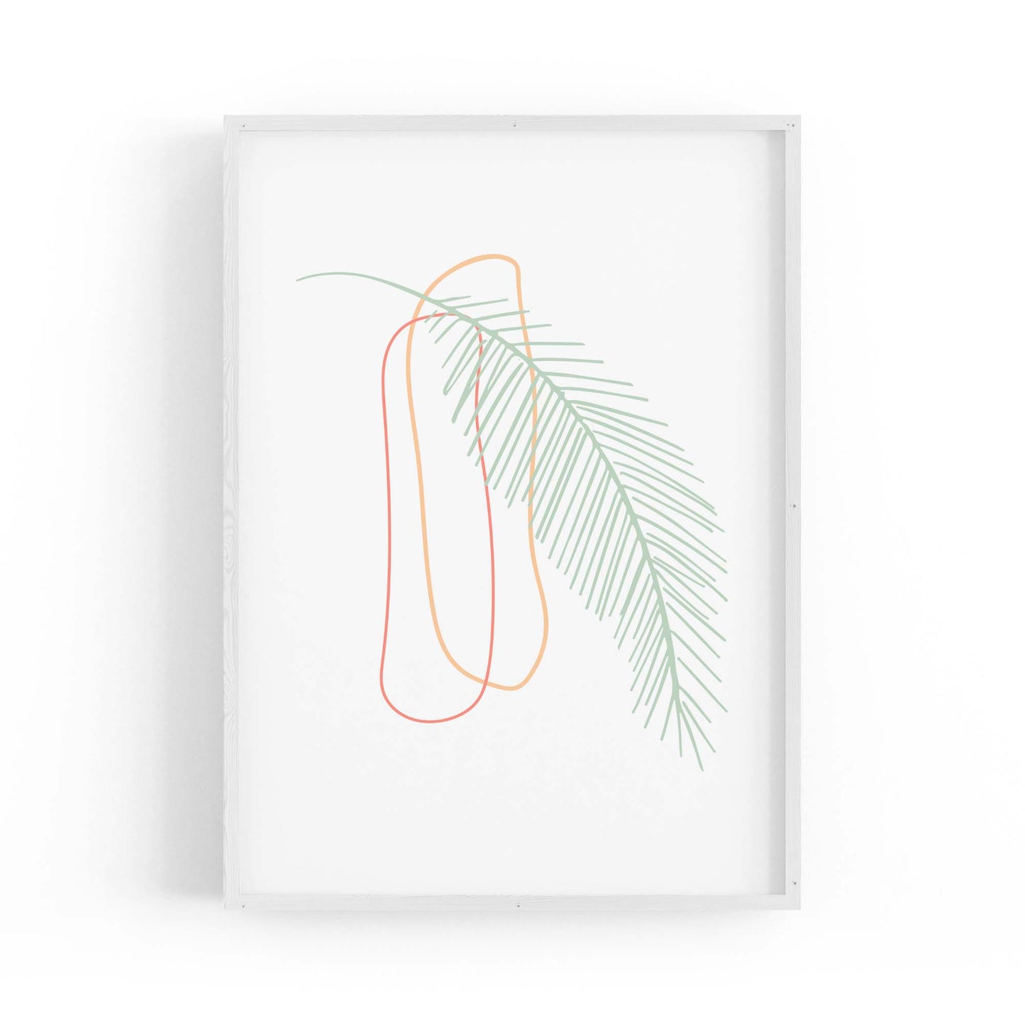 Minimal Feather Neon Abstract Design Wall Art #2 - The Affordable Art Company