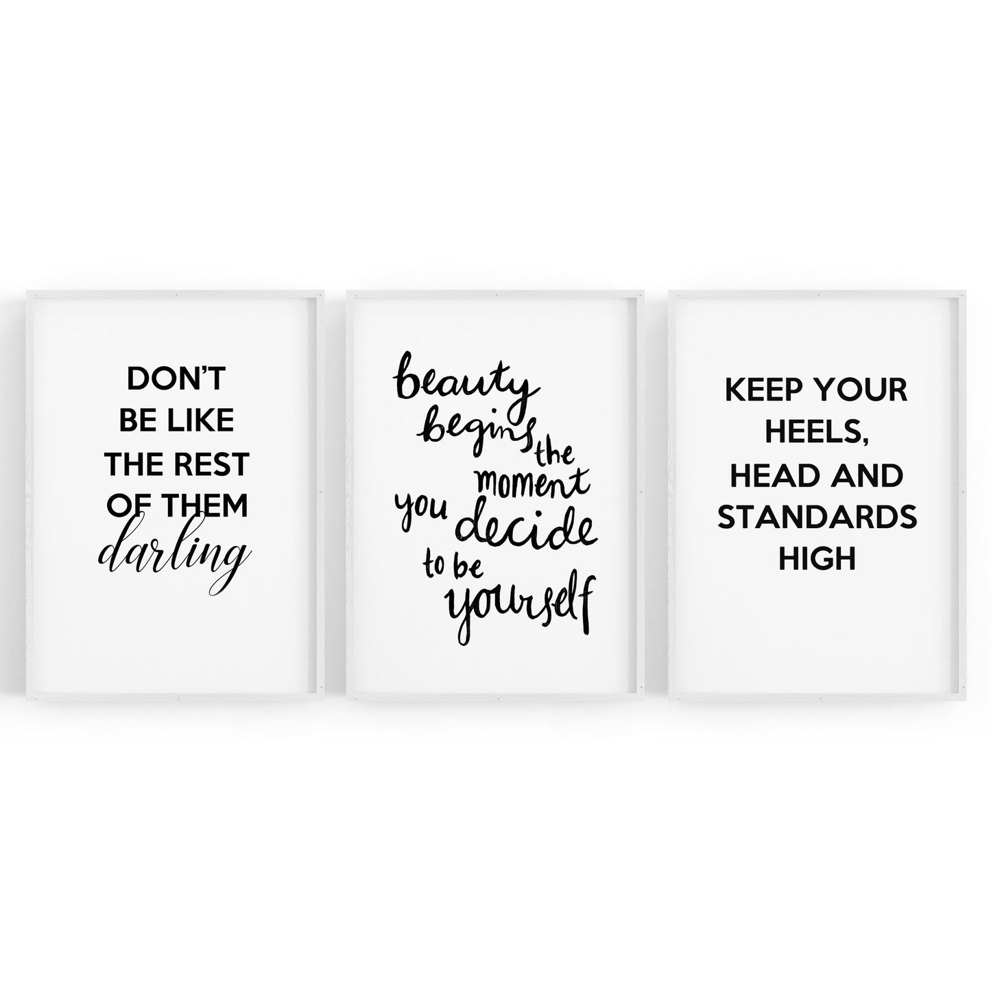 Set of Fashion Quote Girls Bedroom Wall Art - The Affordable Art Company