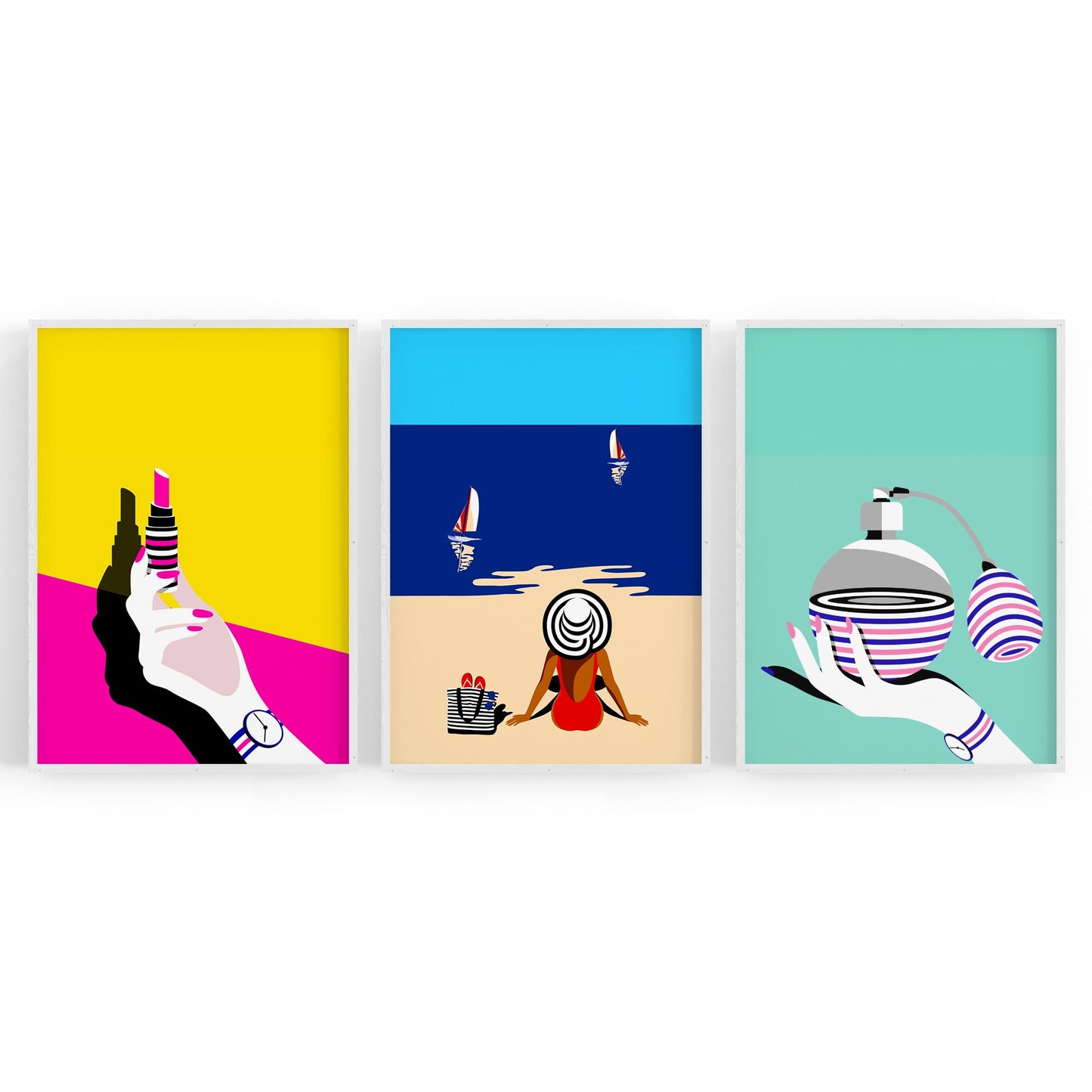 Set of Retro Fashion Girls Bedroom Wall Art - The Affordable Art Company