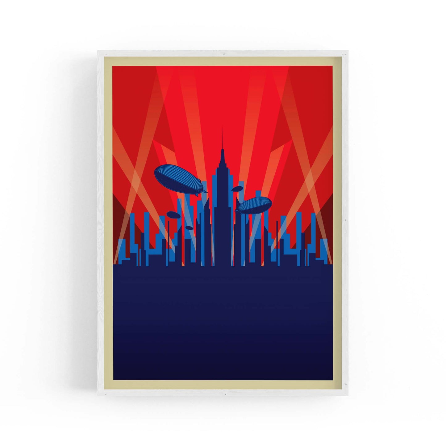 Art Deco 20s New York Vintage Retro Red Wall Art - The Affordable Art Company