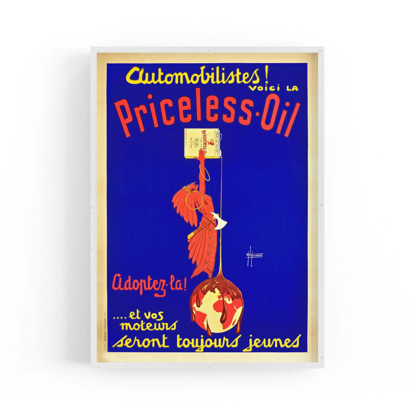 Priceless Oil Vintage Advert Man Garage Wall Art - The Affordable Art Company
