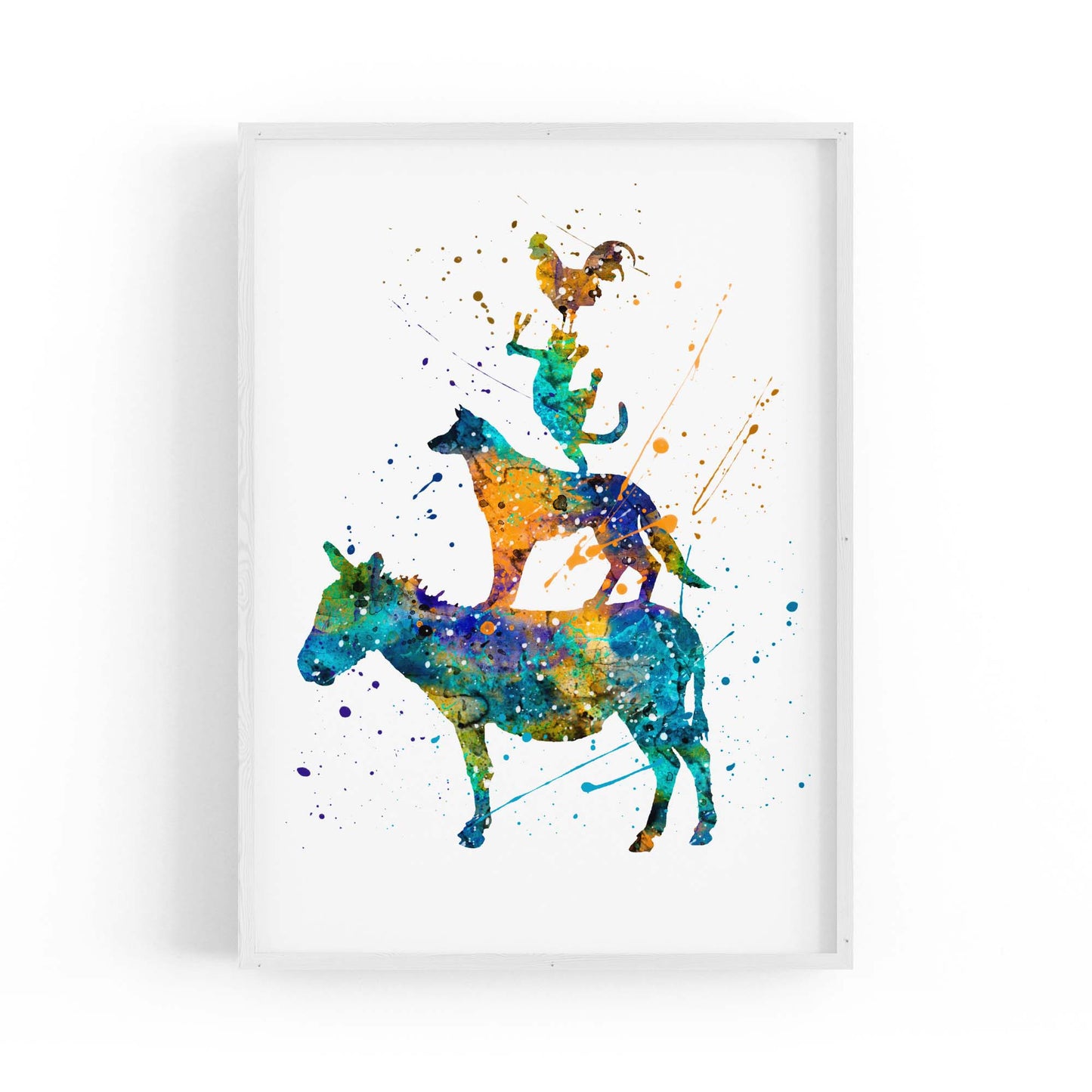 Musicians of Bremen Nursery Story Wall Art - The Affordable Art Company