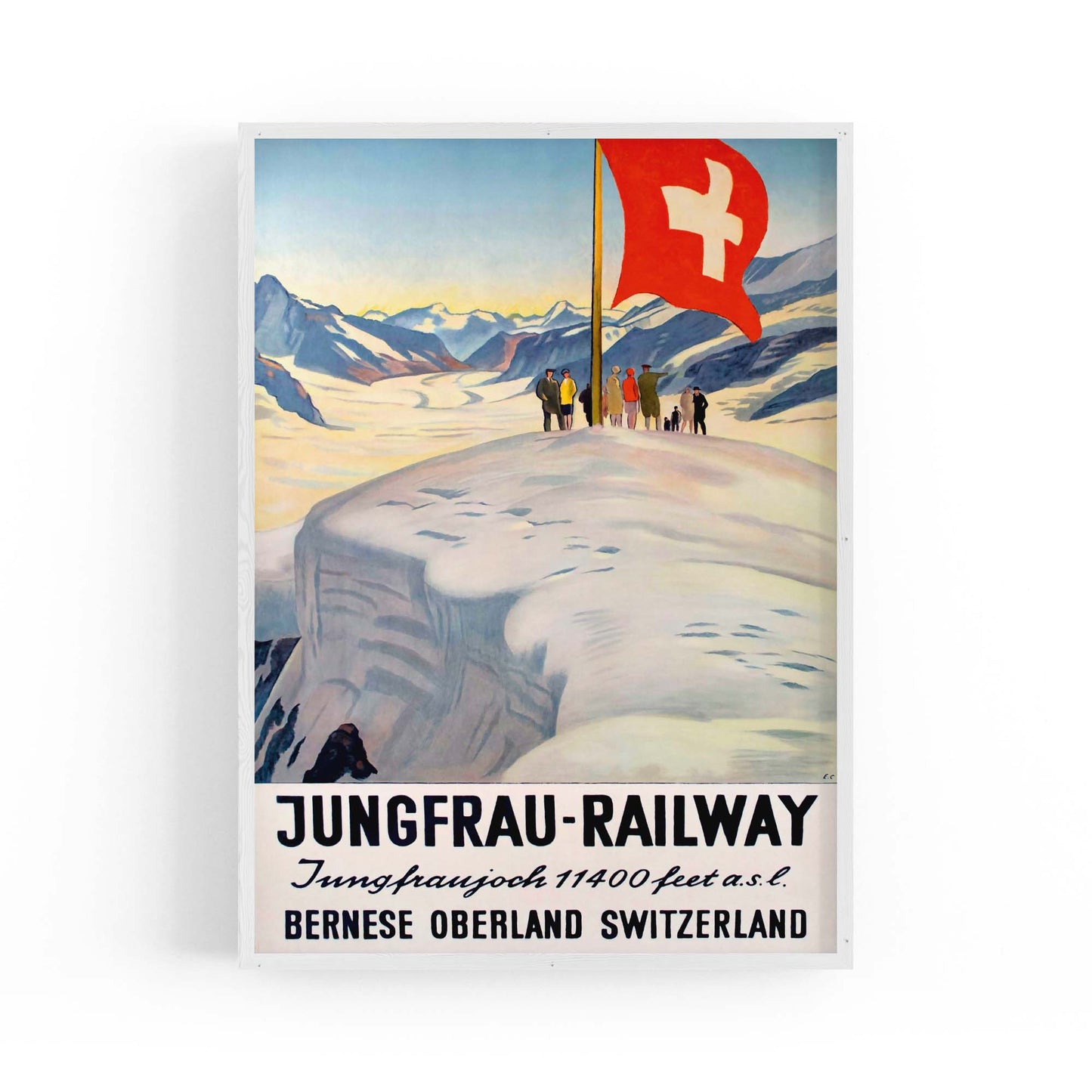 Jungfrau Railway Switzerland Vintage Travel Advert Wall Art - The Affordable Art Company