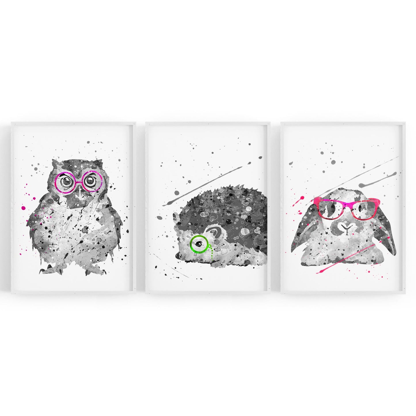 Set of Cute Animals Nursery Baby Wall Art - The Affordable Art Company