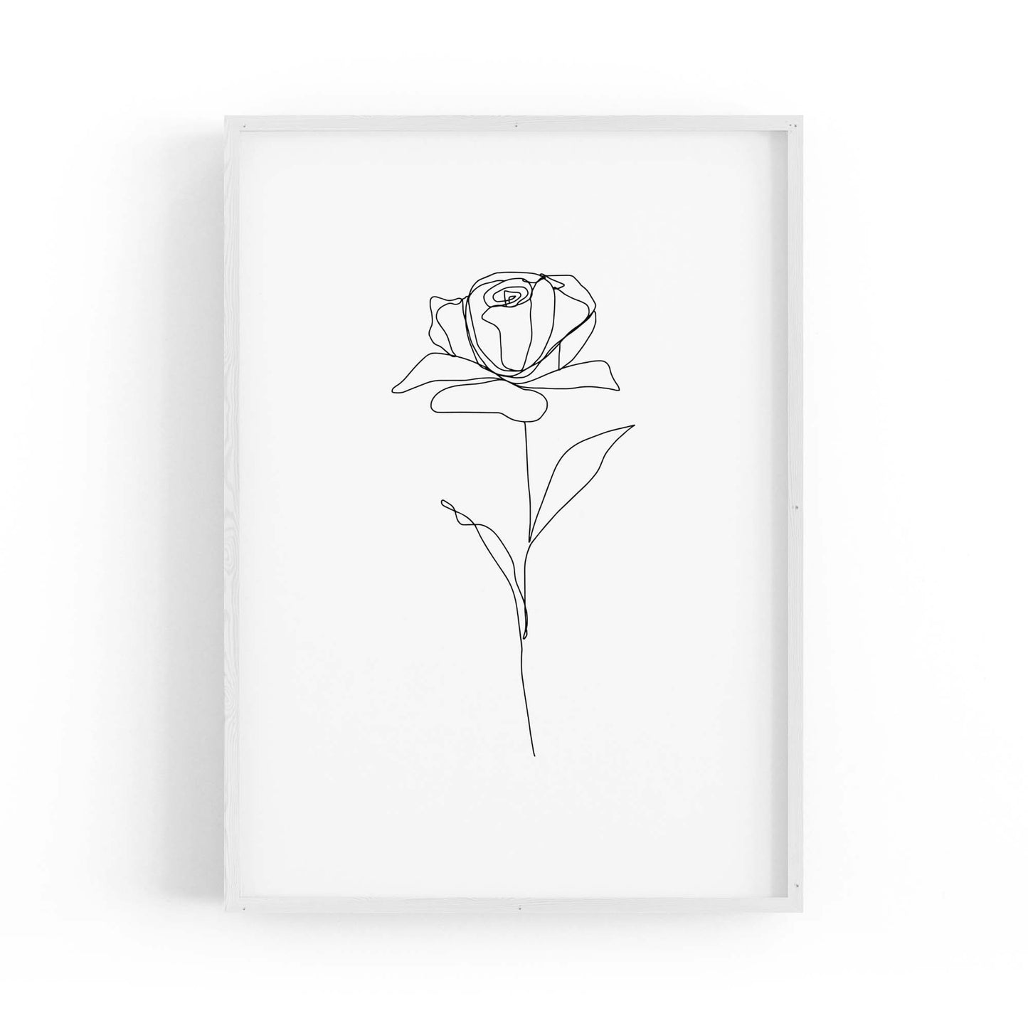 Minimal Rose Flower Line Drawing Abstract Wall Art #1 - The Affordable Art Company