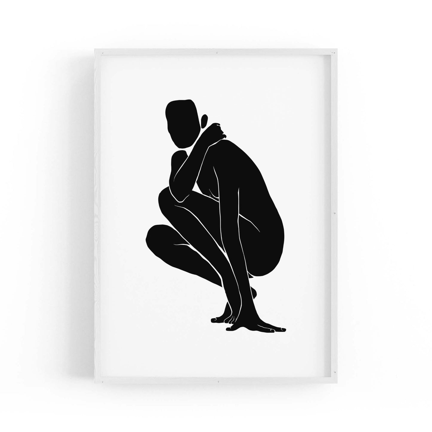 Nude Female Form Abstract Minimal Black Wall Art #3 - The Affordable Art Company