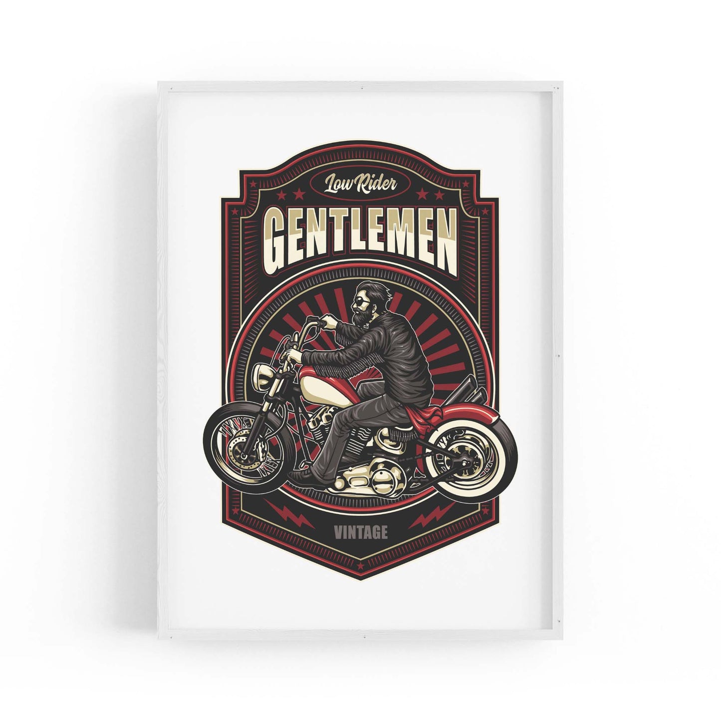 Gentlemen Biker Man Cave Motorcycle Wall Art - The Affordable Art Company