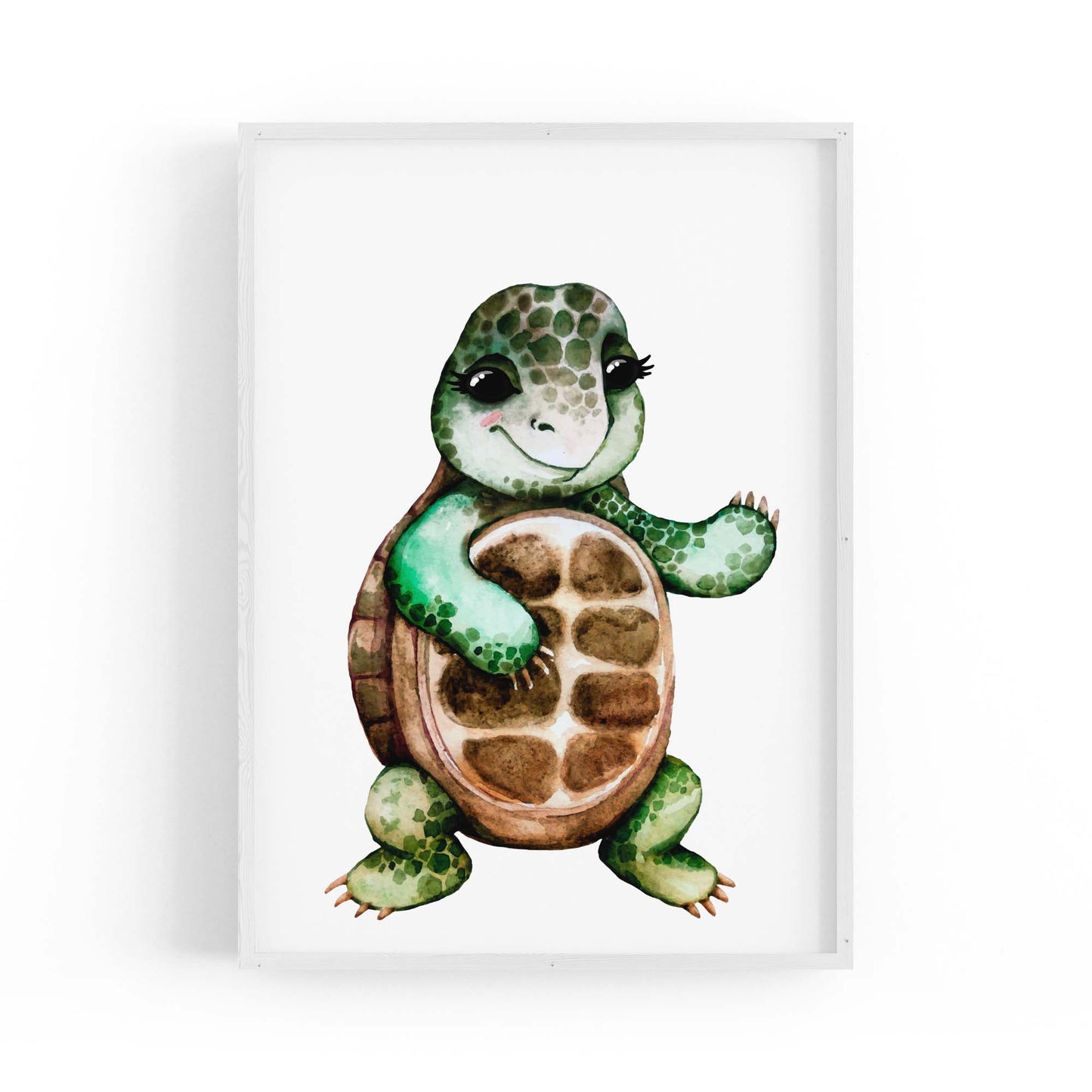 Cartoon Tortoise Cute Nursery Baby Animal Art #1 - The Affordable Art Company