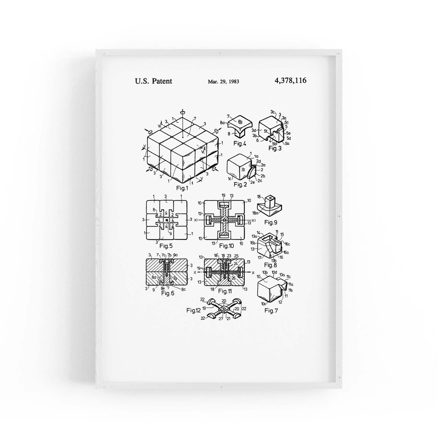 Vintage Rubik's Cube Patent 80s Toy Wall Art #2 - The Affordable Art Company